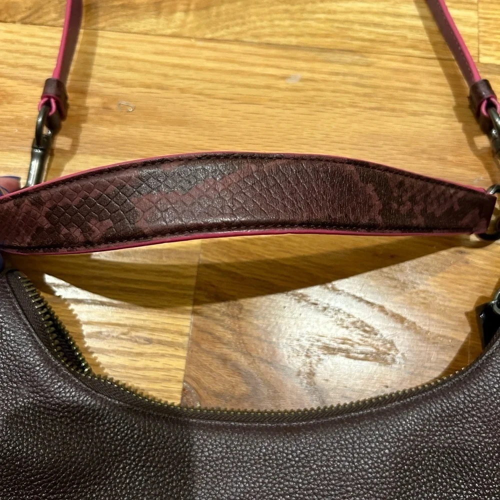 Coach Harley East Purple Snake Hobo Bag